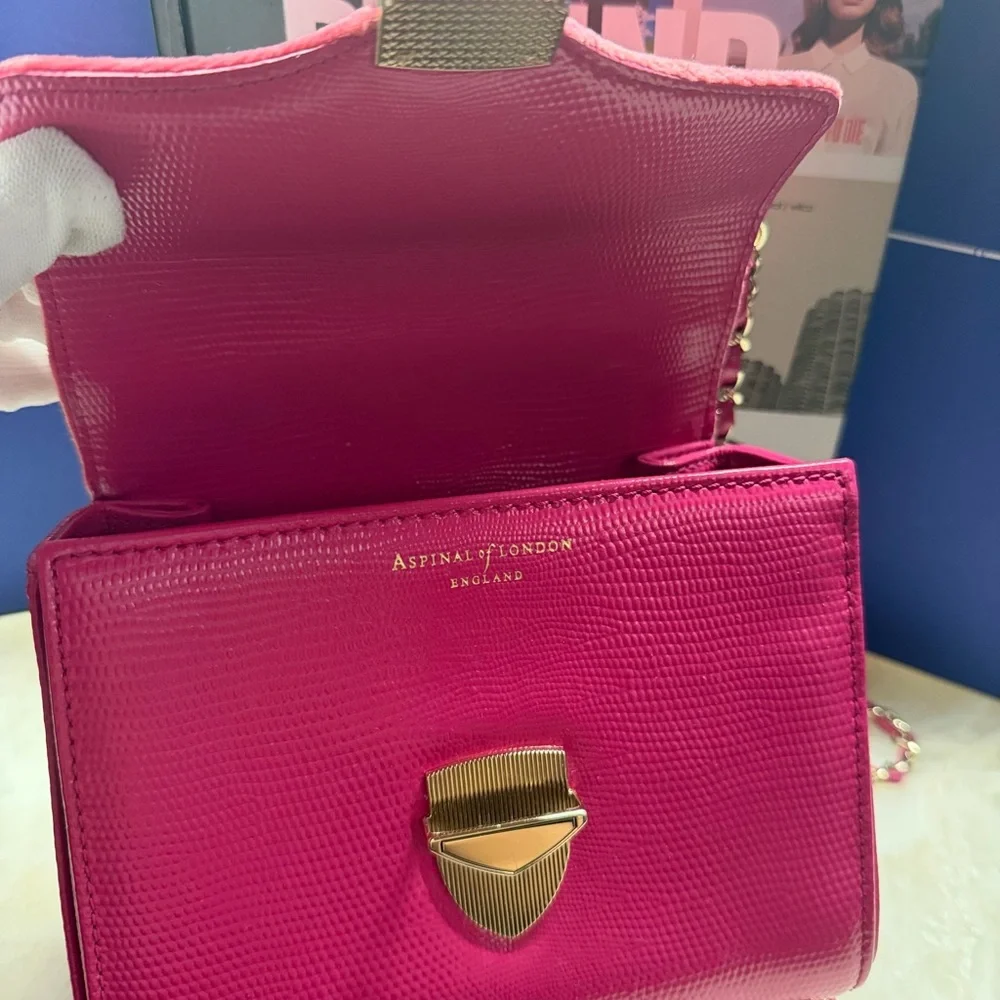 Fuchsia Box Handbag with Chain Strap